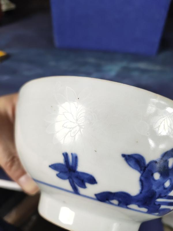 古玩陶瓷【一折放漏佳士得】精品清乾隆南京號青花洞石花卉紋大碗002拍賣,當前價格1860元