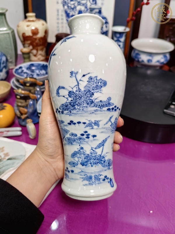 古玩陶瓷光緒青花人物梅瓶真品鑒賞圖