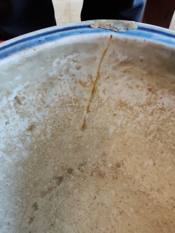 古玩陶瓷清中青花花卉花盆拍賣,當前價格2500元