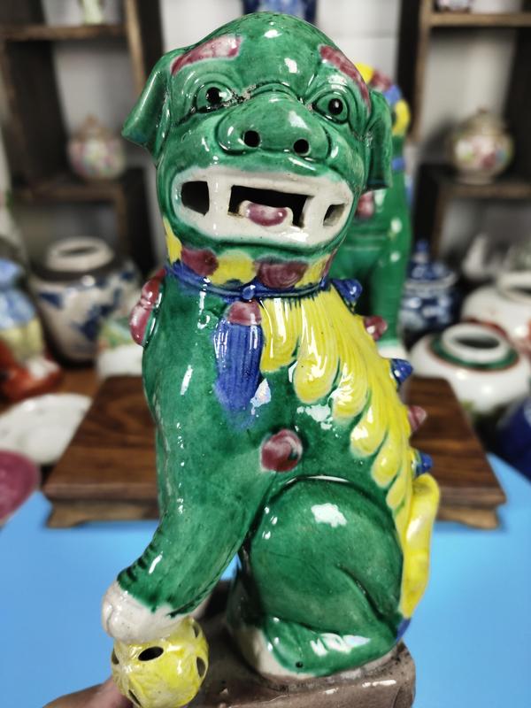 古玩陶瓷素三彩獅子擺件拍賣,當前價格800元
