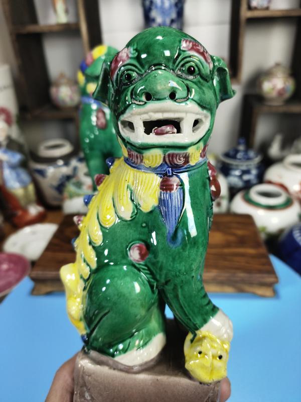 古玩陶瓷素三彩獅子擺件拍賣,當前價格800元
