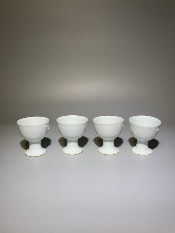 古玩陶瓷德化窯白釉梅花紋高足杯一組拍賣,當(dāng)前價格888元