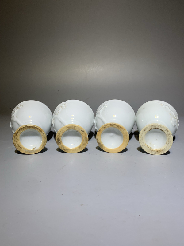 古玩陶瓷德化窯白釉梅花紋高足杯一組拍賣,當(dāng)前價格888元
