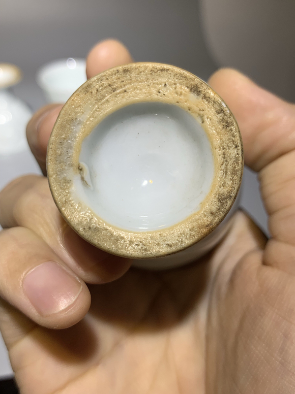 古玩陶瓷德化窯白釉梅花紋高足杯一組拍賣,當(dāng)前價格888元