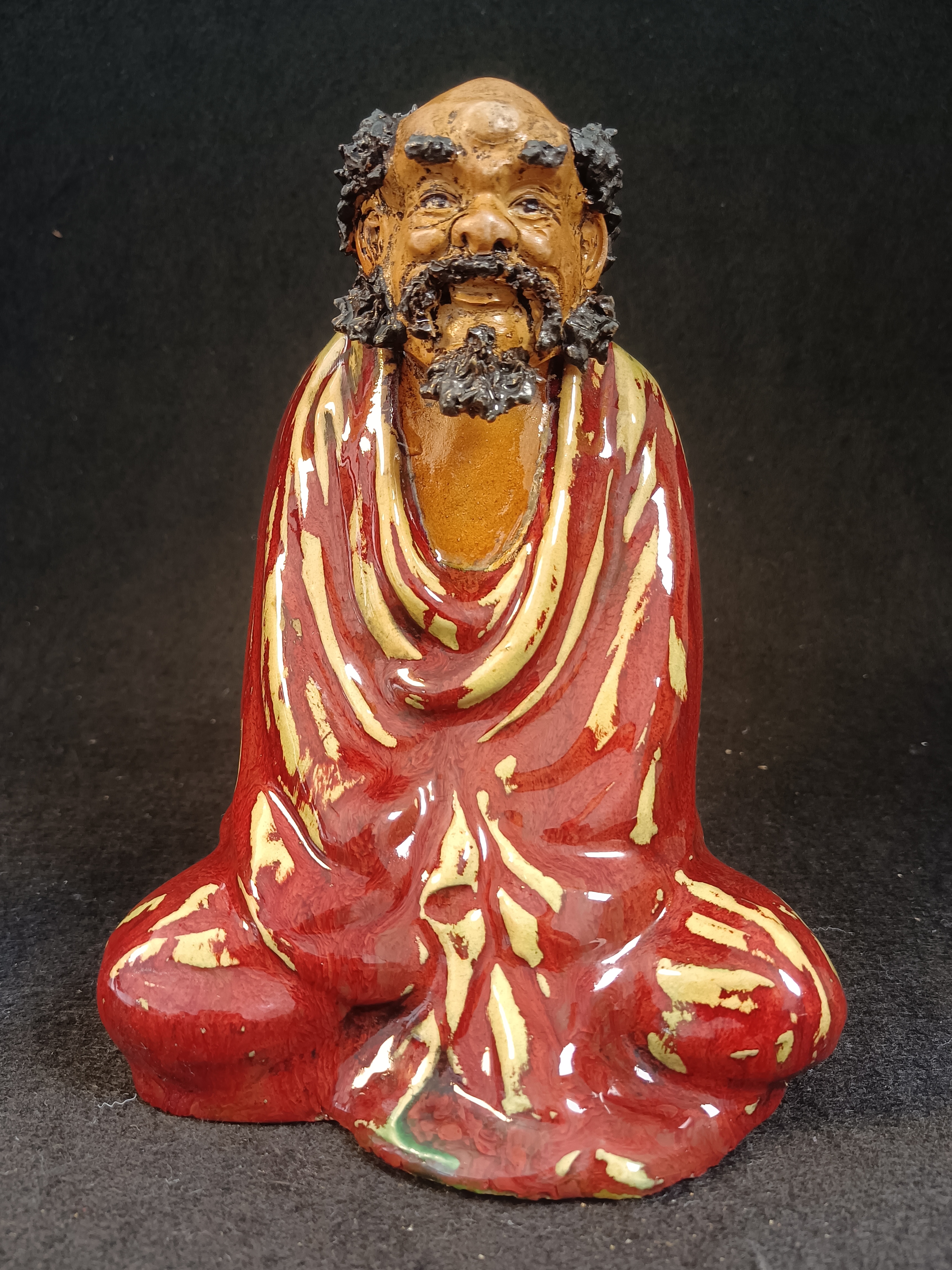 （全美品）民国时期石湾窑公仔达摩祖师泥塑陶瓷人物雕塑陶瓷摆件