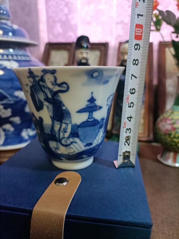 古玩陶瓷青花人物鈴鐺杯拍賣，當前價格8888元