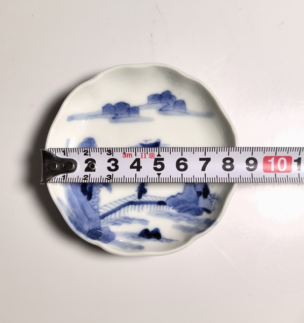 古玩陶瓷清晚期 青花山水人物高士圖盤拍賣,當前價格260元