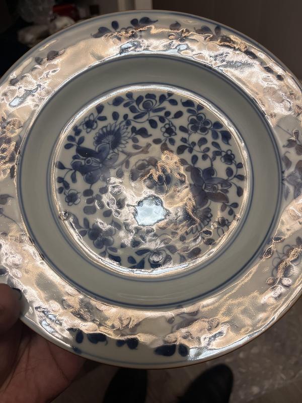 古玩陶瓷清康熙·精品一對(duì)青花折枝花卉紋折沿盤拍賣,當(dāng)前價(jià)格3000元