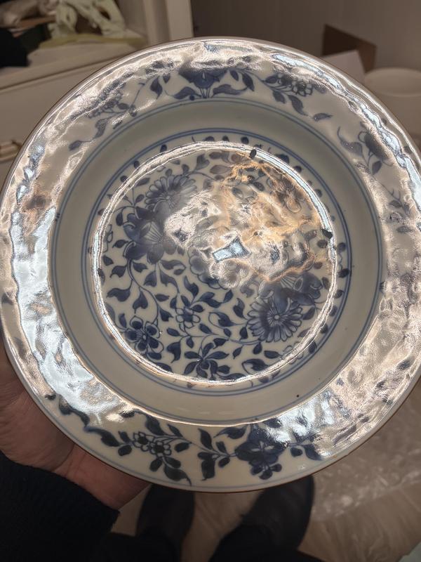 古玩陶瓷清康熙·精品一對(duì)青花折枝花卉紋折沿盤拍賣,當(dāng)前價(jià)格3000元