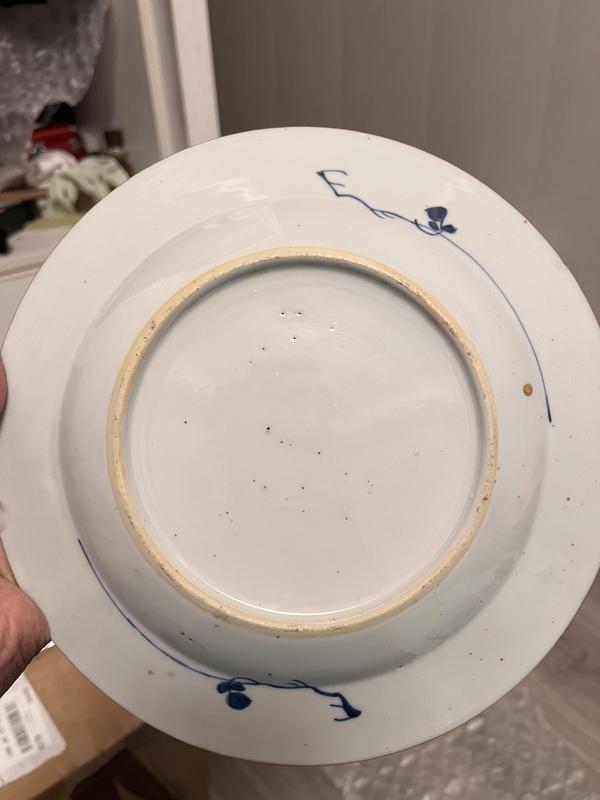 古玩陶瓷清康熙·精品一對(duì)青花折枝花卉紋折沿盤拍賣,當(dāng)前價(jià)格3000元