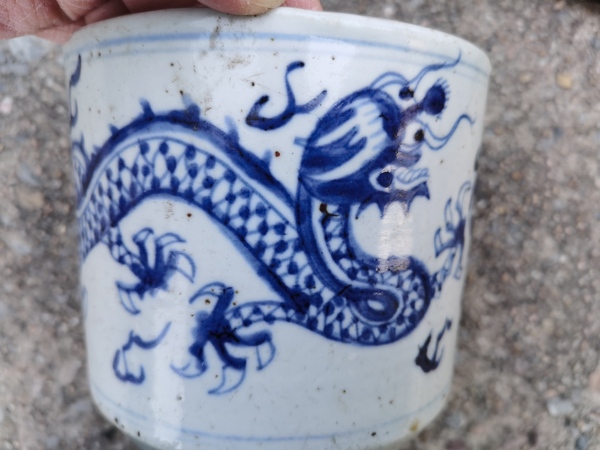 古玩陶瓷清代青花龍紋爐拍賣,當前價格1888元