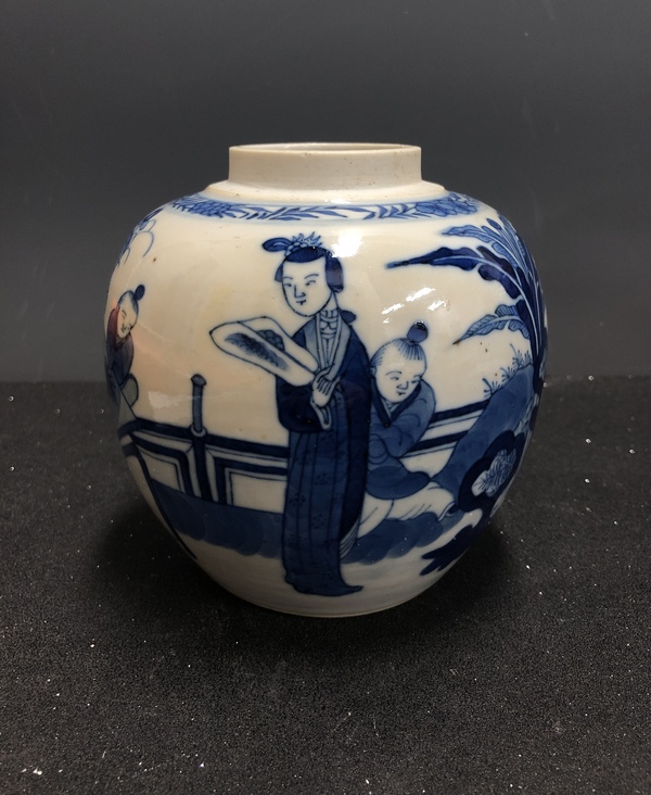 古玩陶瓷青花三娘教子紋罐拍賣,當前價格3660元