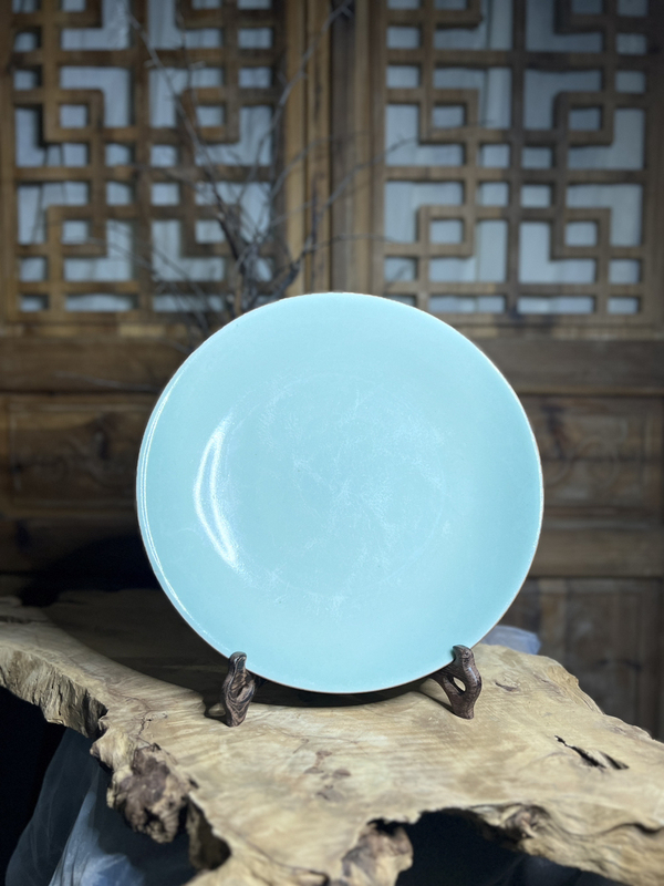 古玩陶瓷【民窯精品·清中期】豆青釉盤拍賣,當前價格2300元