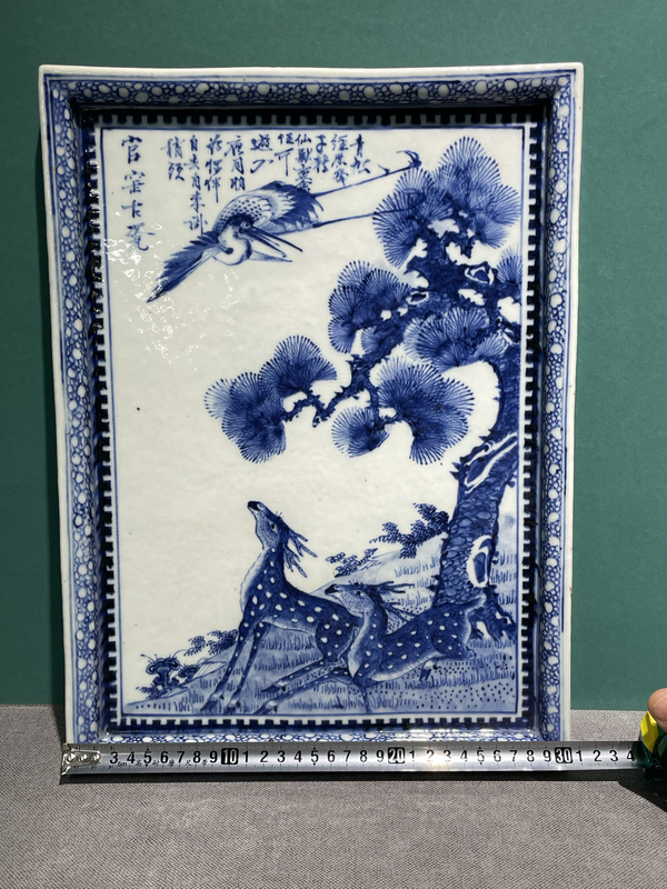 古玩陶瓷清代宣統(tǒng)青花瓷板拍賣,當(dāng)前價(jià)格68000元