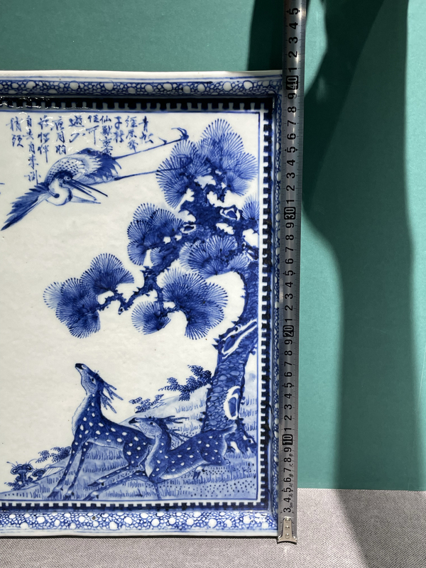古玩陶瓷清代宣統(tǒng)青花瓷板拍賣,當(dāng)前價(jià)格68000元