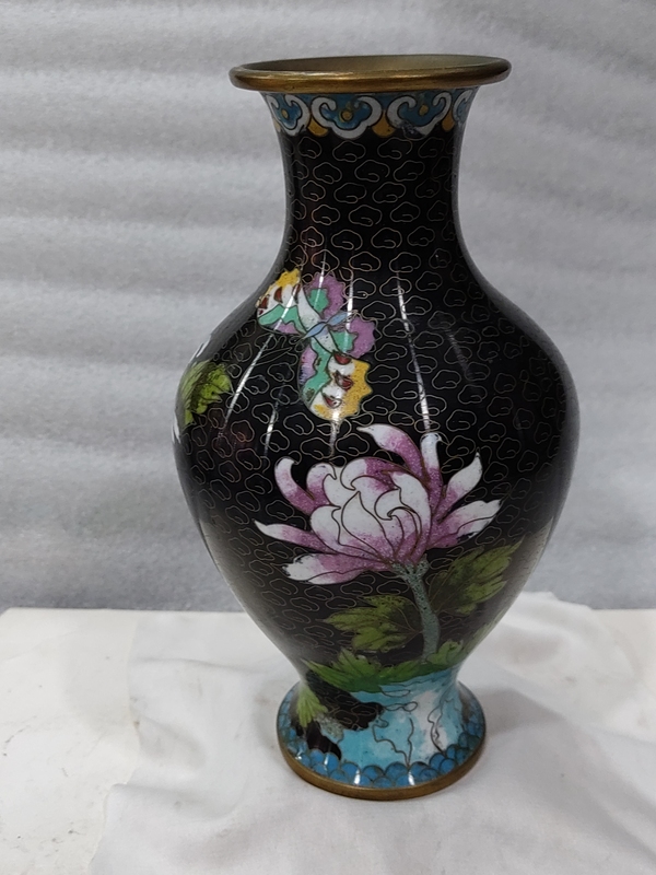 古玩雜項景泰藍銅瓶拍賣,當前價格880元