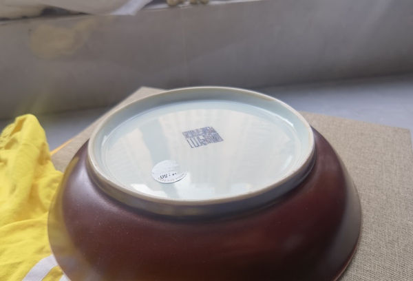 古玩陶瓷祭紅釉盤拍賣,當前價格12666元