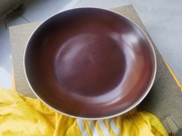 古玩陶瓷祭紅釉盤拍賣,當前價格12666元