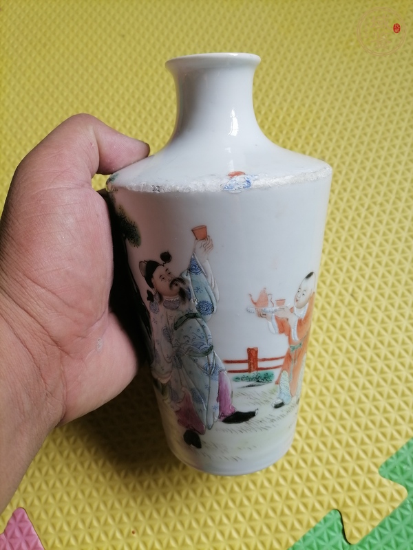 古玩陶瓷粉彩太白醉酒圖梅瓶真品鑒賞圖