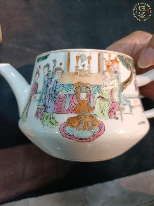 古玩陶瓷清晚·粉彩郭子儀拜壽圖壺真品鑒賞圖