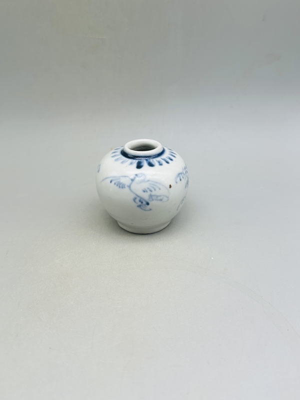 古玩陶瓷明青花花鳥(niǎo)紋水盂精品拍賣(mài)，當(dāng)前價(jià)格3880元