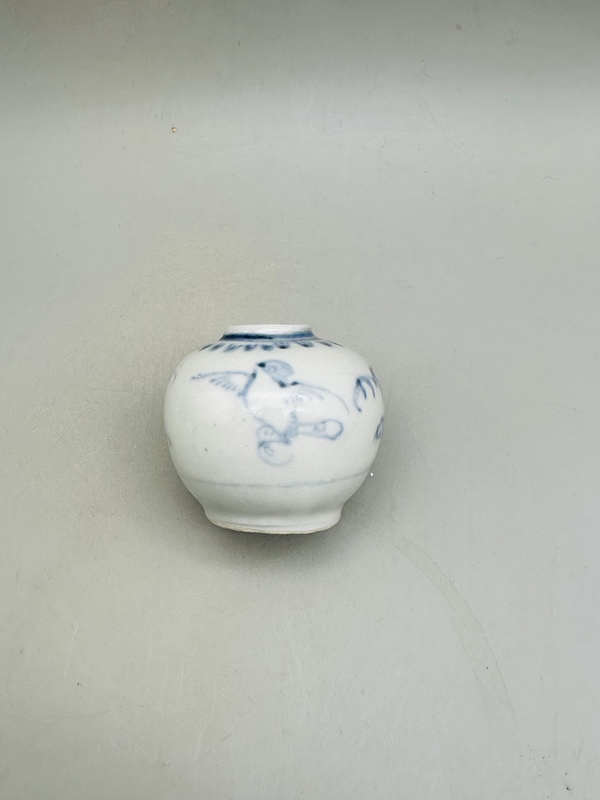 古玩陶瓷明青花花鳥(niǎo)紋水盂精品拍賣(mài)，當(dāng)前價(jià)格3880元