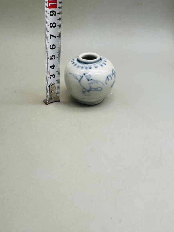 古玩陶瓷明青花花鳥(niǎo)紋水盂精品拍賣(mài)，當(dāng)前價(jià)格3880元