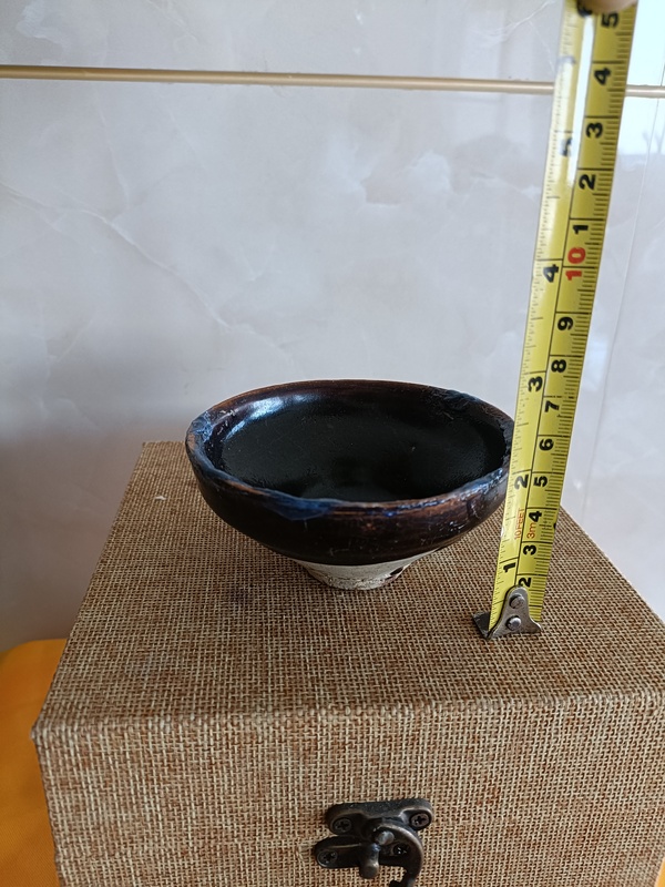 古玩陶瓷南宋.兔絲亳黑釉束口盞拍賣,當前價格2980元