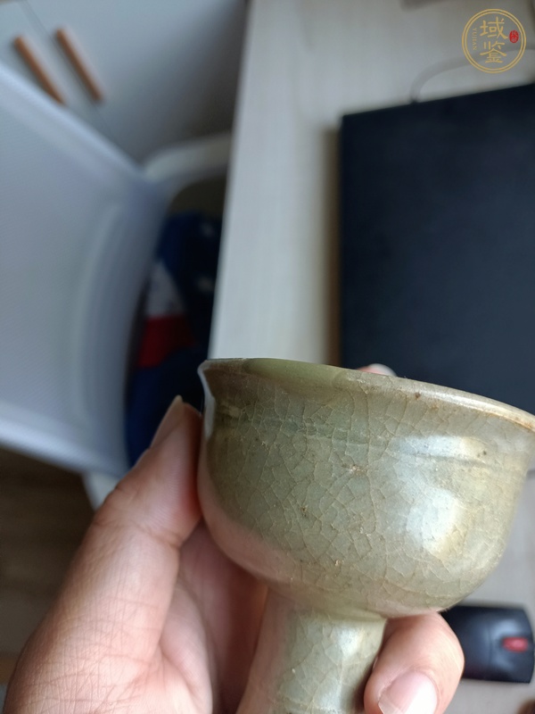 古玩陶瓷龍泉青瓷高足杯真品鑒賞圖