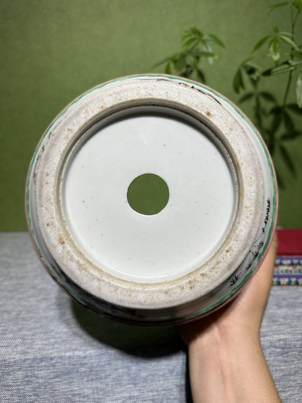 古玩陶瓷清代同治粉彩花卉紋花盆拍賣,當前價格9800元