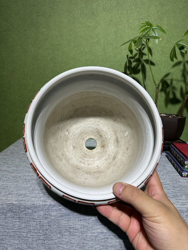 古玩陶瓷清代同治粉彩花卉紋花盆拍賣,當前價格9800元