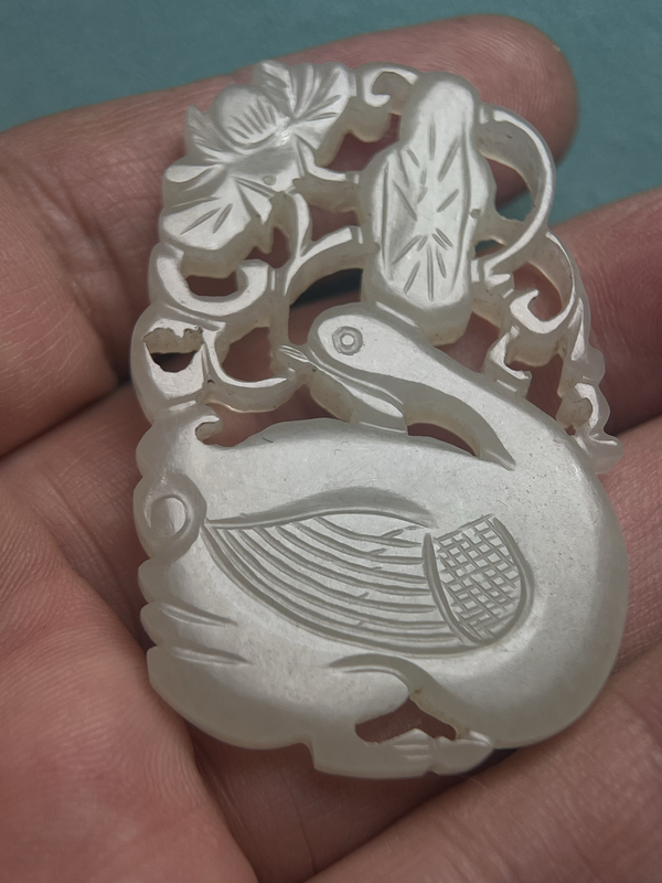 古玩玉器清中期天鵝佩拍賣,當前價格15800元