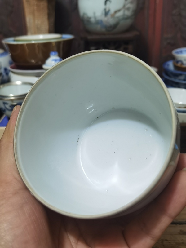 古玩陶瓷民國粉彩羲之愛鵝紋蓋缸拍賣,當前價格800元
