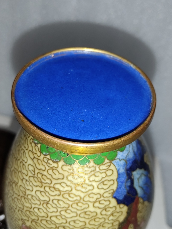 古玩雜項景泰藍銅瓶拍賣,當前價格688元