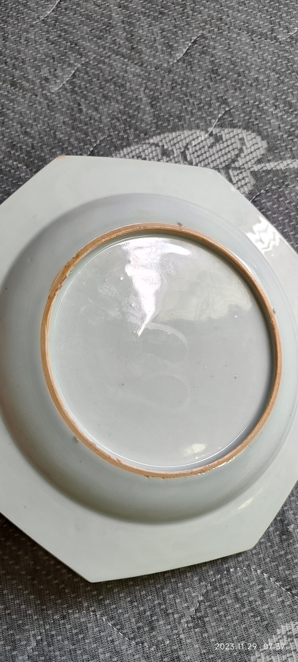 古玩陶瓷清乾隆青花八角盤拍賣,當前價格4800元