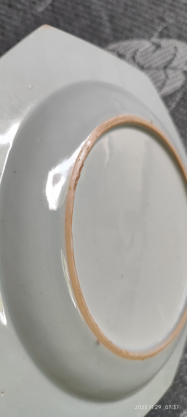古玩陶瓷清乾隆青花八角盤拍賣,當前價格4800元