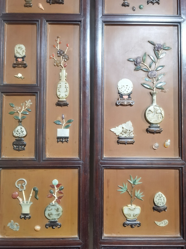 古玩玉器紅木鑲玉六扇屏風拍賣,當前價格999999元