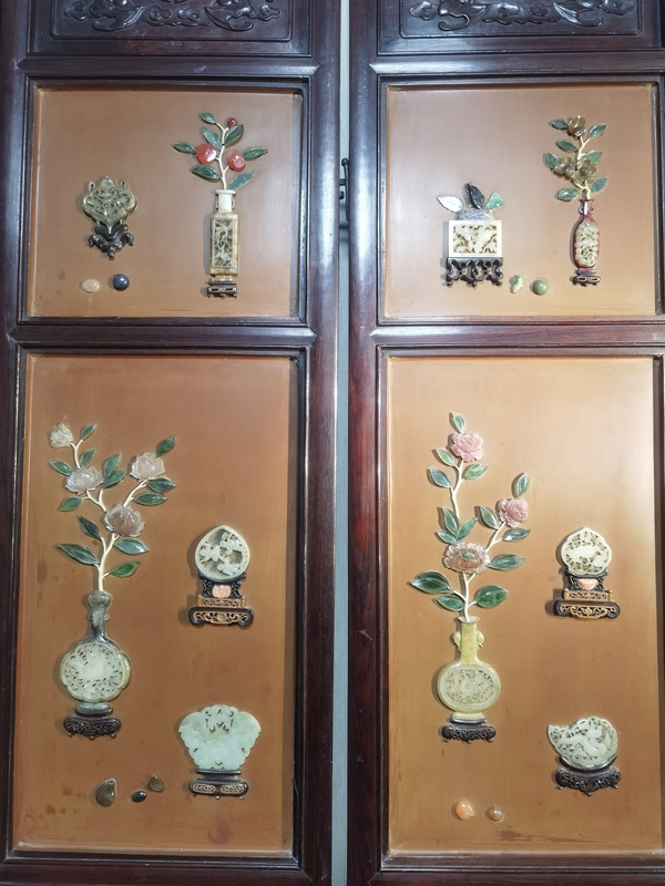 古玩玉器紅木鑲玉六扇屏風拍賣,當前價格999999元
