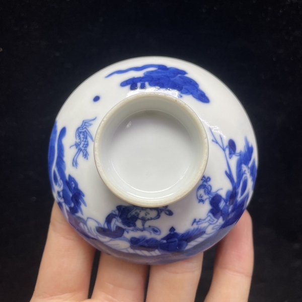 古玩陶瓷清道光青花人物蓋拍賣(mài),當(dāng)前價(jià)格555元