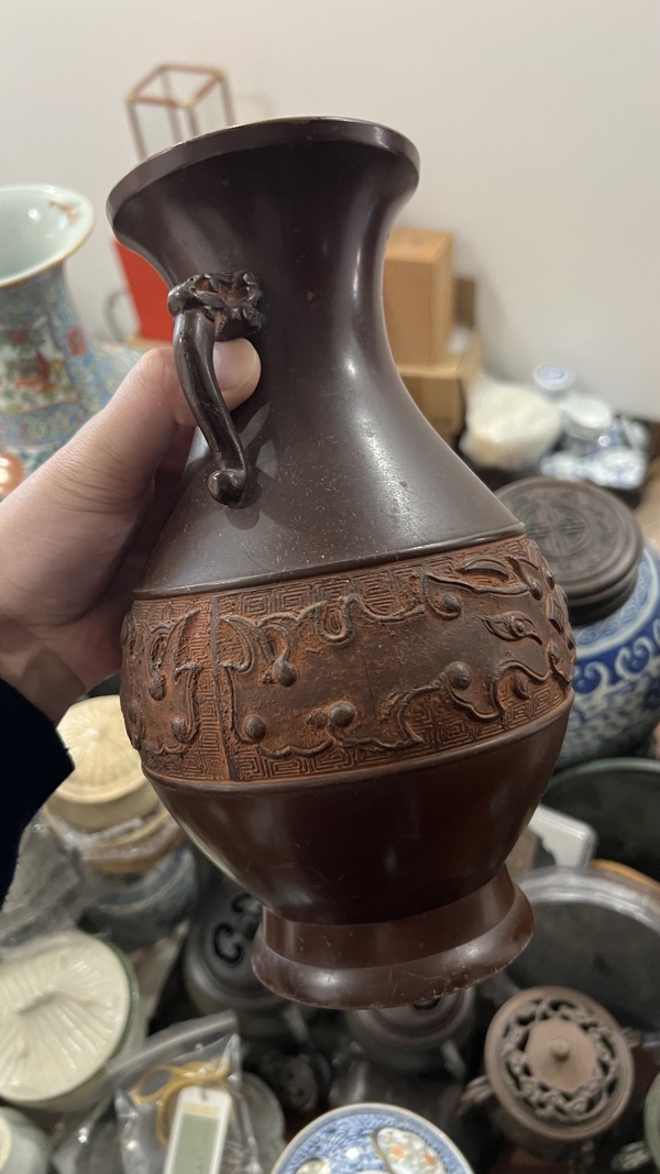 古玩雜項晚清銅瓶拍賣,當前價格1288元