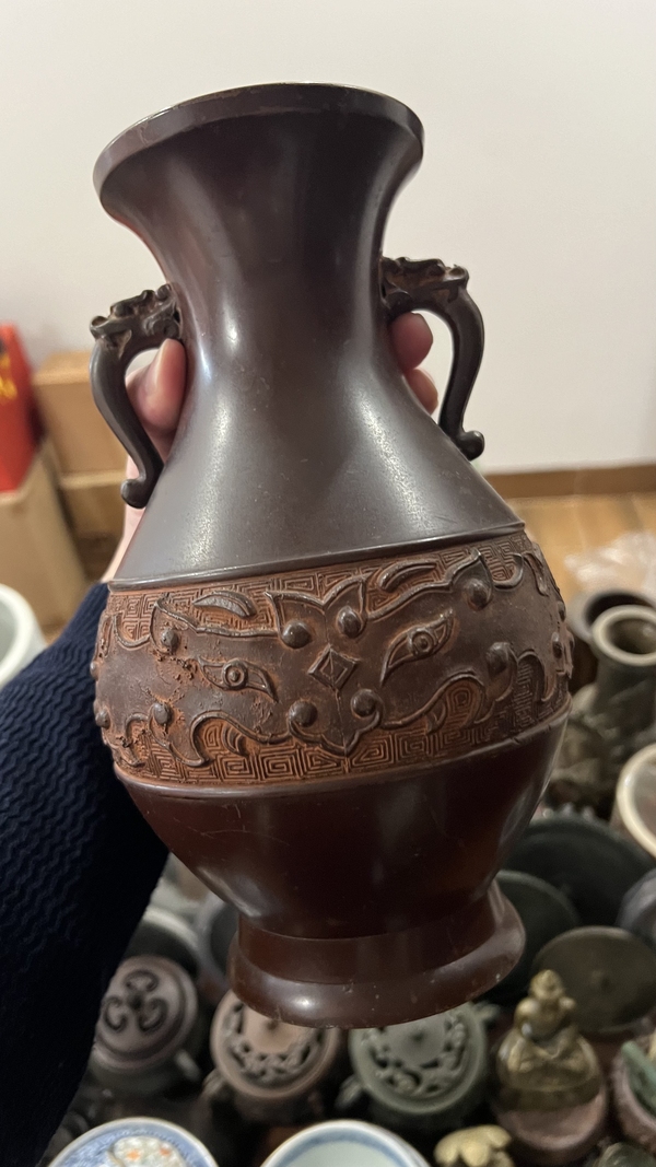 古玩雜項晚清銅瓶拍賣,當前價格1288元