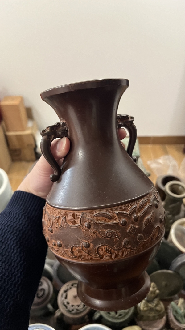 古玩雜項晚清銅瓶拍賣,當前價格1288元