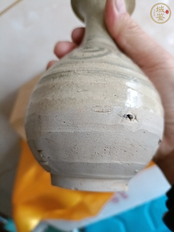 古玩陶瓷元末明初·青花螺旋紋玉壺春瓶真品鑒賞圖