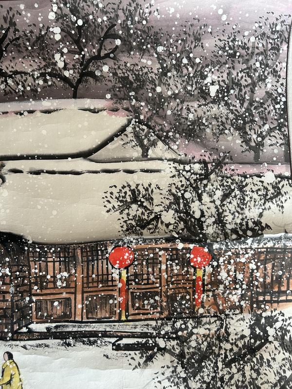 古玩字畫唐道敏老師精品裝裱《寒日江山》拍賣,當前價格498元