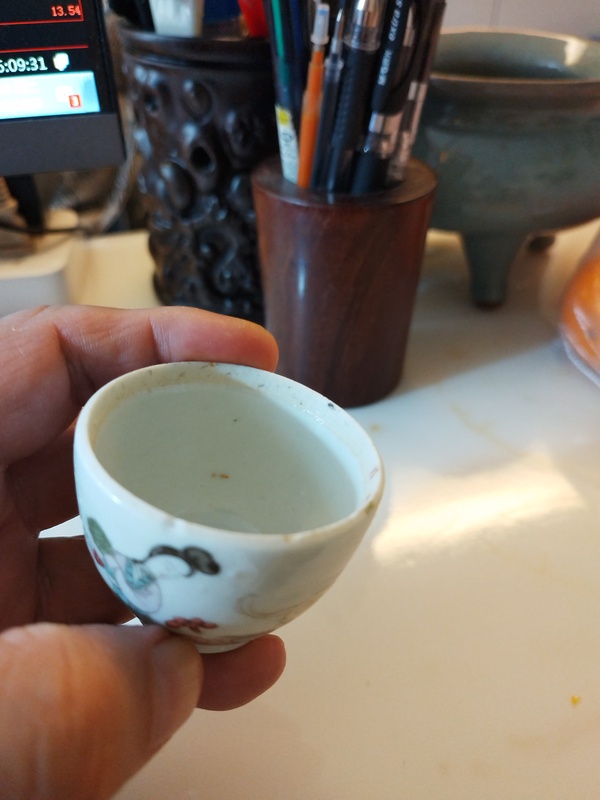 古玩陶瓷天女散花粉彩蓋缸拍賣,當前價格780元