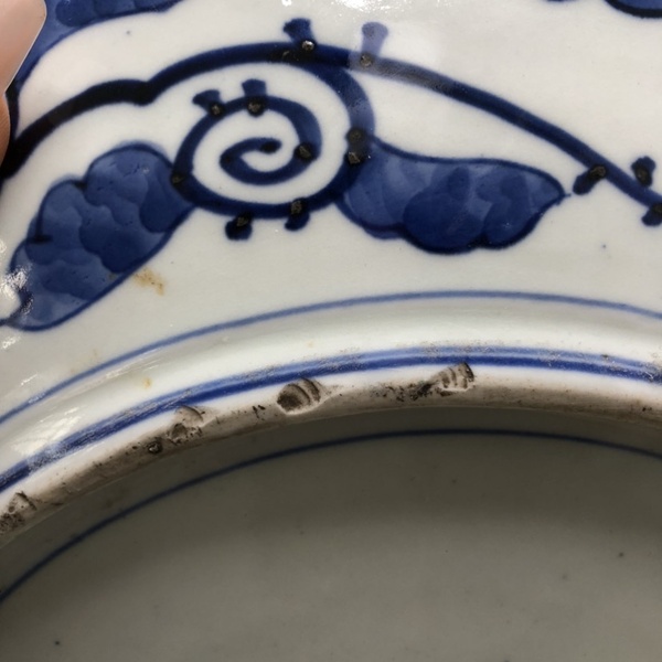 古玩陶瓷青花五彩提籃花卉紋盤拍賣,當前價格6300元