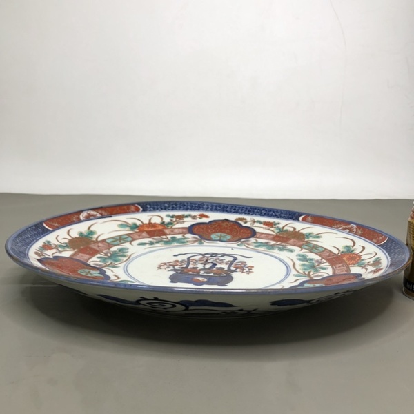 古玩陶瓷青花五彩提籃花卉紋盤拍賣,當前價格6300元