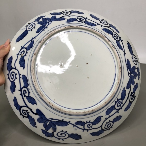 古玩陶瓷青花五彩提籃花卉紋盤拍賣,當前價格6300元