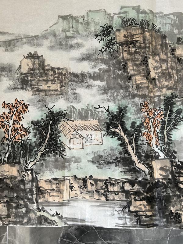 古玩字畫楊志剛老師精品《山水》拍賣,當前價格750元