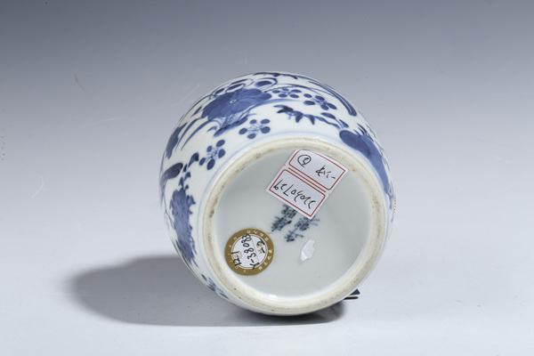 古玩陶瓷晚清·青花花鳥紋蓋罐一對拍賣，當前價格5500元